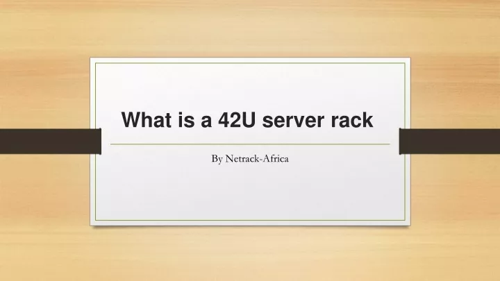 what is a 42u server rack