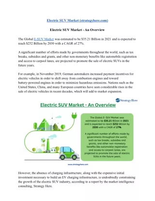 electric suv market strategyhere com