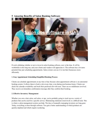 5 amazing benefits of salon booking software