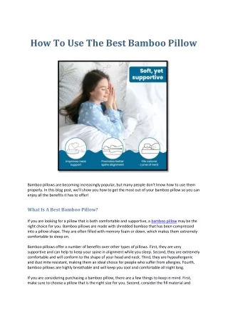 how to use the best bamboo pillow