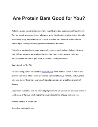 Are Protein Bars Good for You_