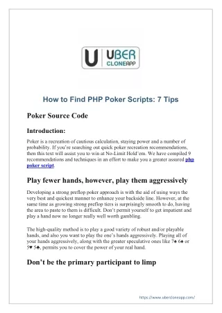 how to find php poker scripts 7 tips