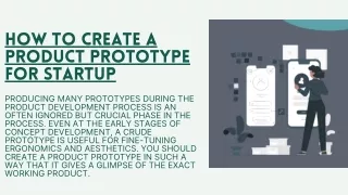 how to create a product prototype for startup
