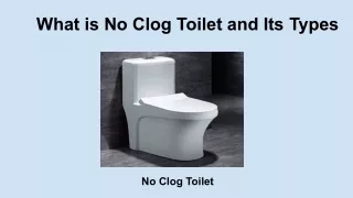 No clog toilet