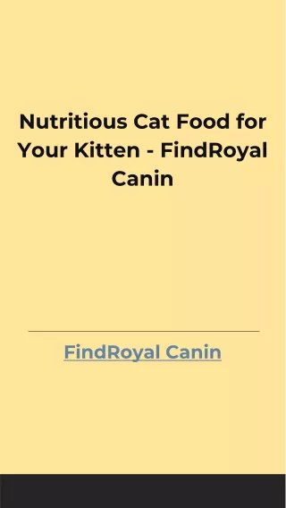 nutritious cat food for your kitten findroyal canin