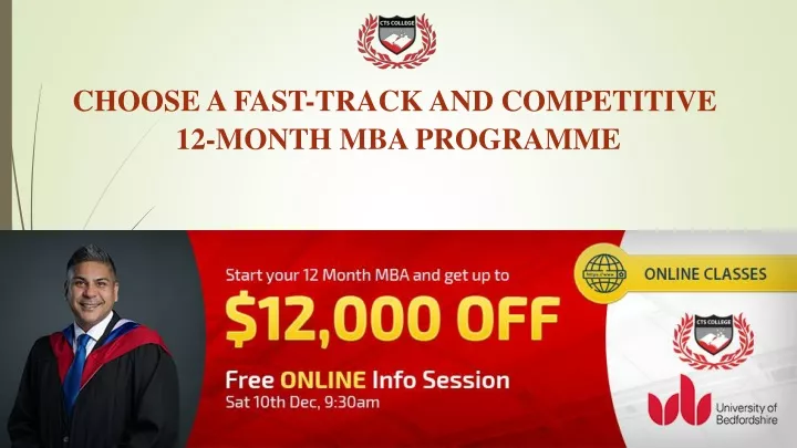 choose a fast track and competitive 12 month