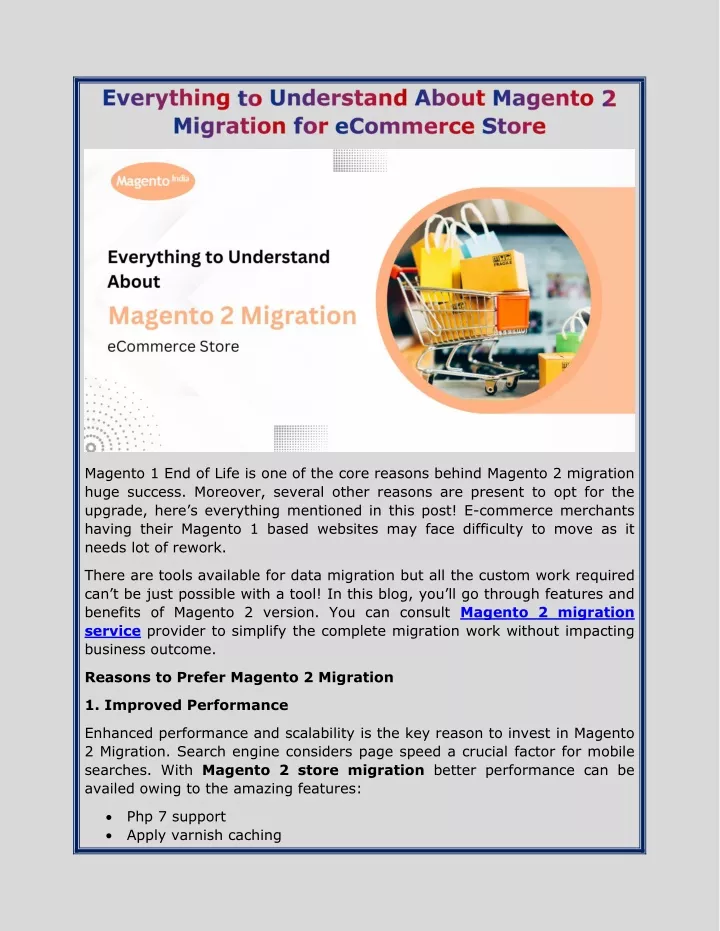 magento 1 end of life is one of the core reasons