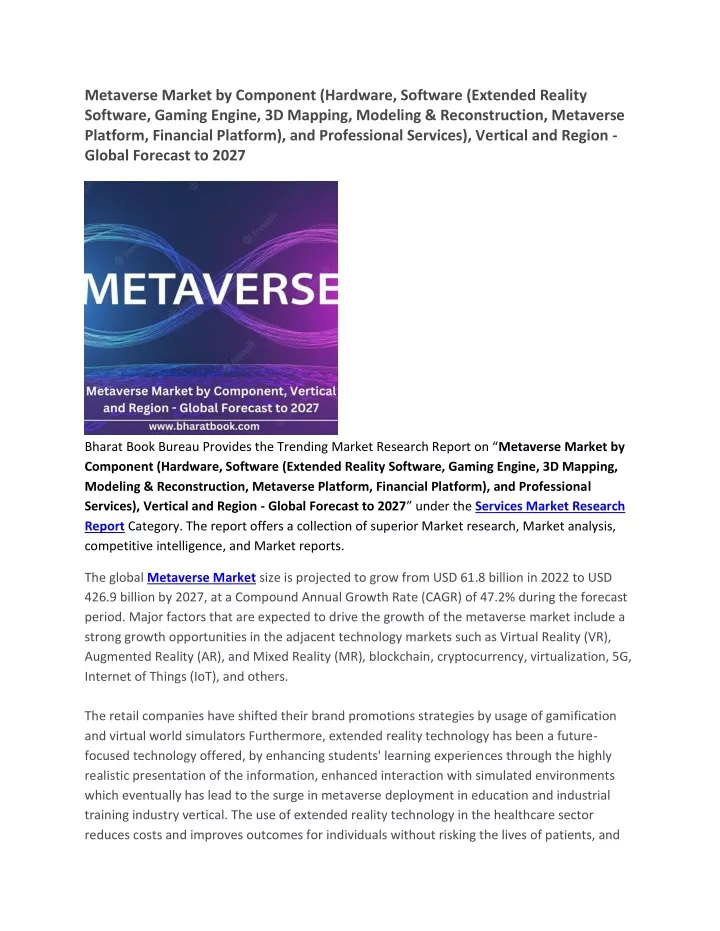 metaverse market by component hardware software