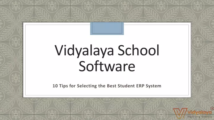 vidyalaya school software