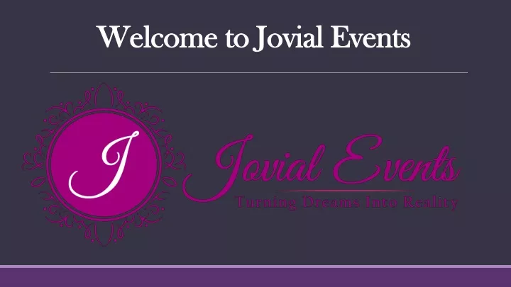 welcome to jovial events