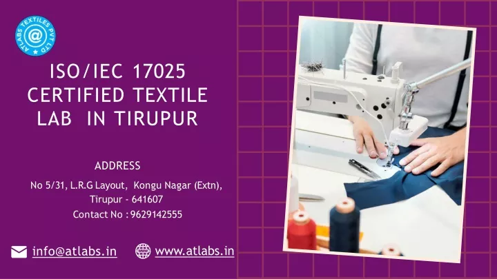 iso iec 17025 certified textile lab in tirupur