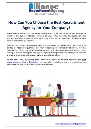 How Can You Choose the Best Recruitment Agency for Your Company?