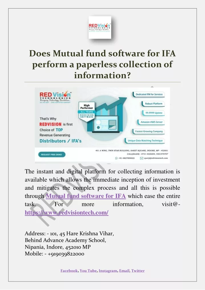 does mutual fund software for ifa perform