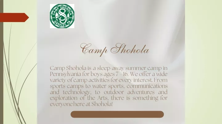 camp shohola