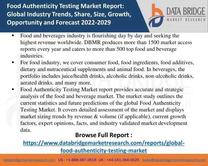 food authenticity testing market report global