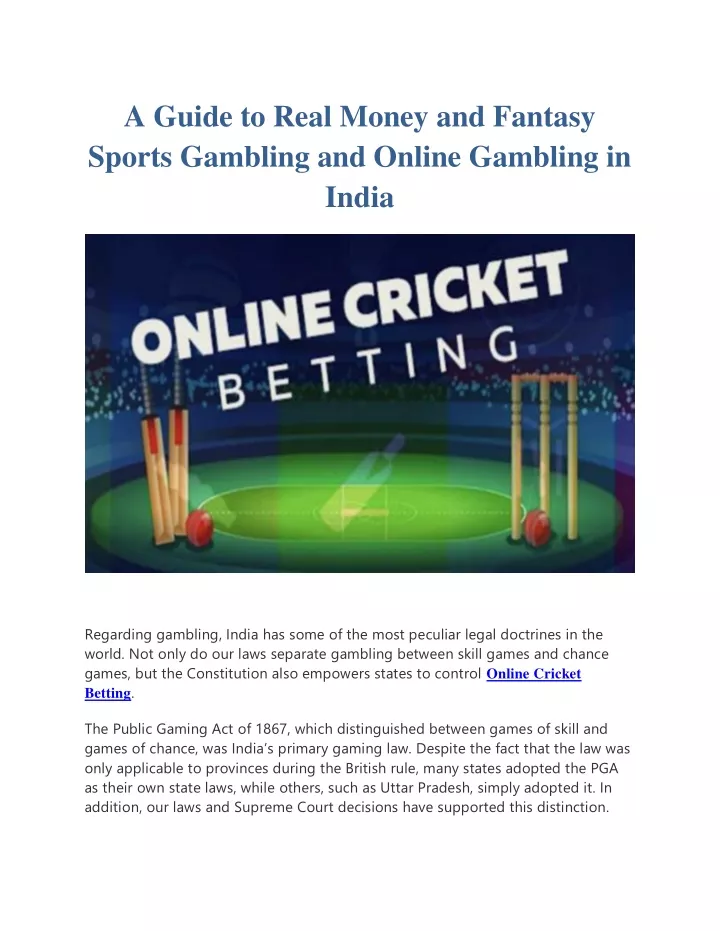 a guide to real money and fantasy sports gambling