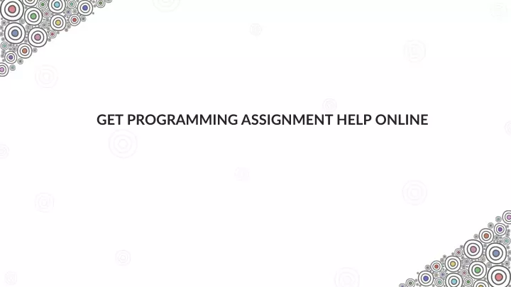 get programming assignment help online