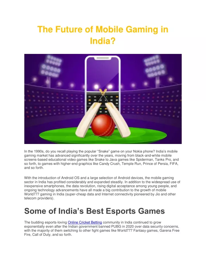 the future of mobile gaming in india