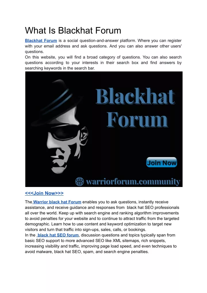 what is blackhat forum