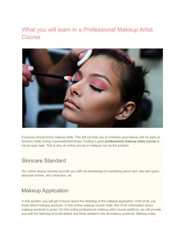 Ppt What You Will Learn In A Professional Makeup Artist Course 2