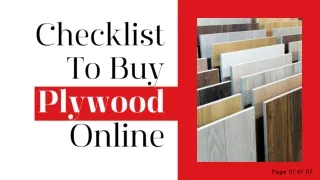 Checklist To Buy Plywood Online