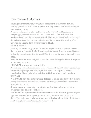 How Hackers Really Hack
