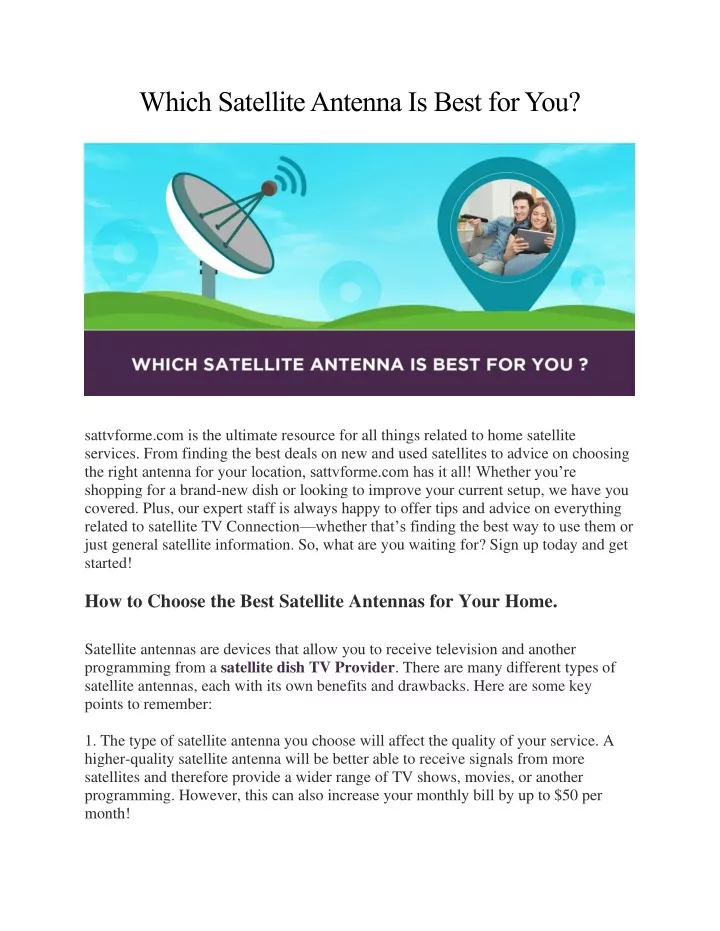 which satellite antenna is best for you
