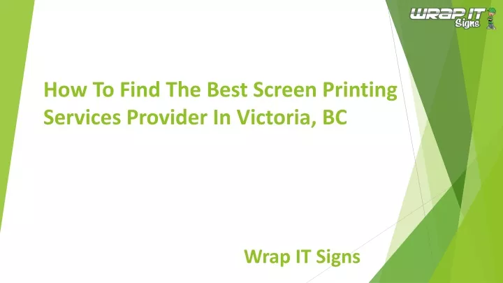 how to find the best screen printing services
