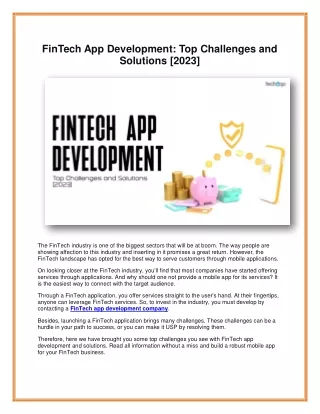 FinTech App Development Top Challenges and Solutions [2023]