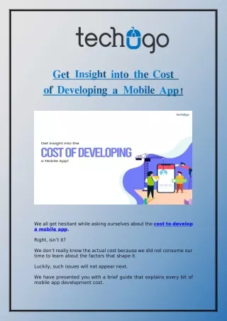 Get Insight into the Cost of Developing a Mobile Apps