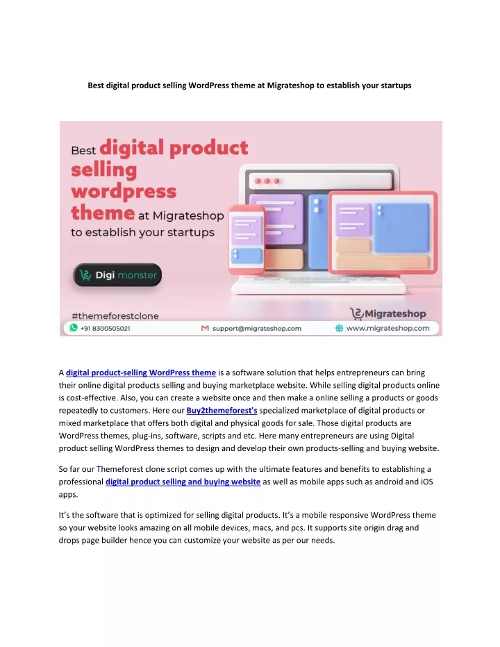 best digital product selling wordpress theme