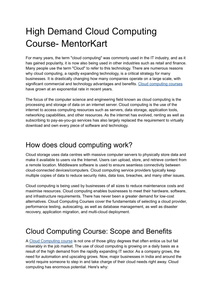 high demand cloud computing course mentorkart