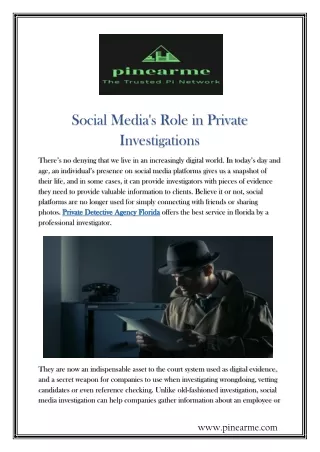 Social Media's Role in Private Investigations