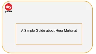 a simple guide about hora muhurat