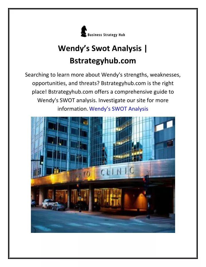 wendy s swot analysis bstrategyhub com