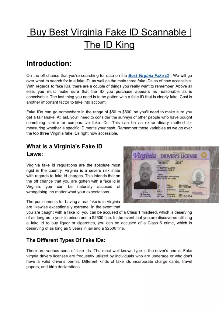 buy best virginia fake id scannable the id king