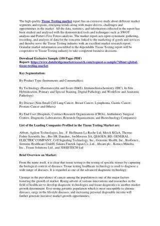 the high quality tissue testing market report