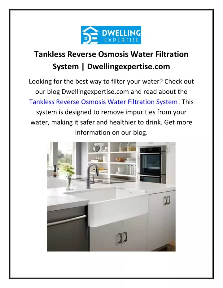 tankless reverse osmosis water filtration system