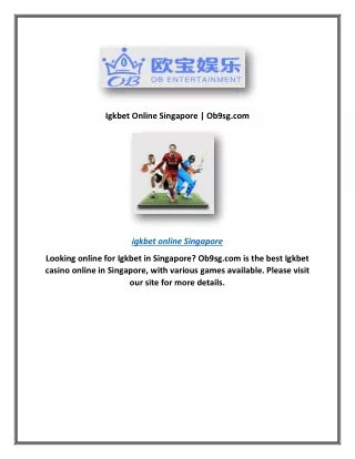 Igkbet Online Singapore | Ob9sg.com