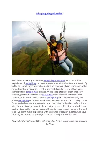 why paragliding at kamshet why paragliding