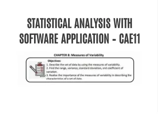 statistical analysis with software application