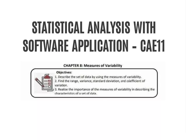 statistical analysis with software application