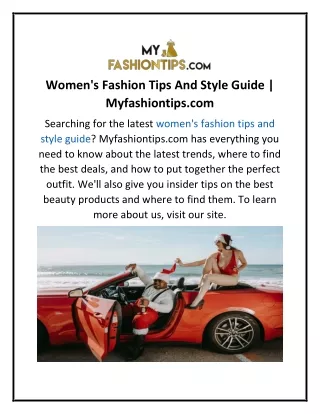 Women's Fashion Tips And Style Guide  Myfashiontips.com