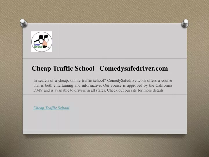 cheap traffic school comedysafedriver com