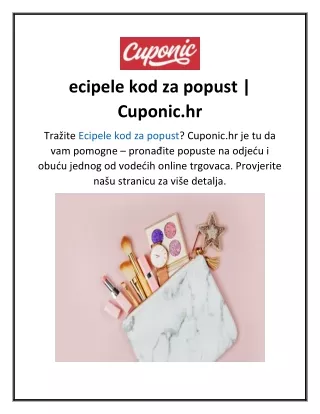 ecipele kod za popust cuponic hr