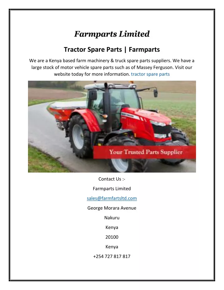 tractor spare parts farmparts