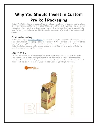 why you should invest in custom pre roll
