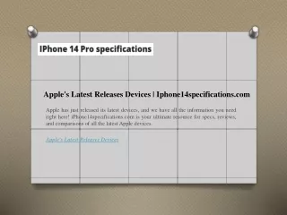 Apple's Latest Releases Devices  Iphone14specifications.com
