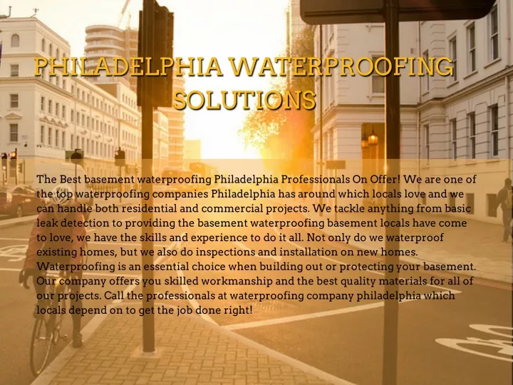 philadelphia waterproofing philadelphia