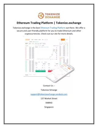 Ethereum Trading Platform  Tokenize.exchange